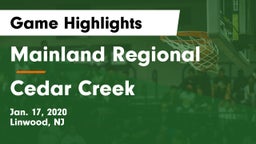Mainland Regional  vs Cedar Creek  Game Highlights - Jan. 17, 2020