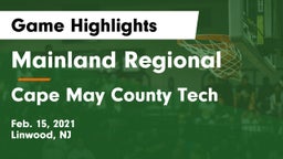 Mainland Regional  vs Cape May County Tech  Game Highlights - Feb. 15, 2021