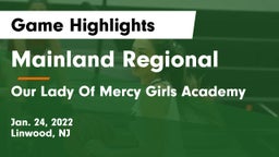 Mainland Regional  vs Our Lady Of Mercy Girls Academy Game Highlights - Jan. 24, 2022