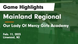 Mainland Regional  vs Our Lady Of Mercy Girls Academy Game Highlights - Feb. 11, 2023