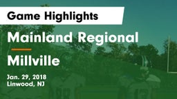 Mainland Regional  vs Millville  Game Highlights - Jan. 29, 2018