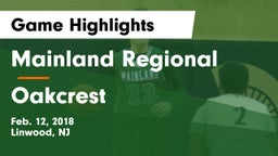 Mainland Regional  vs Oakcrest  Game Highlights - Feb. 12, 2018