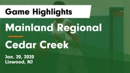 Mainland Regional  vs Cedar Creek  Game Highlights - Jan. 20, 2020