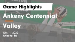 Ankeny Centennial  vs Valley  Game Highlights - Oct. 1, 2020