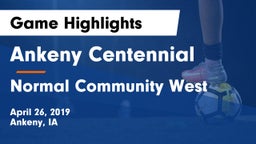 Ankeny Centennial  vs Normal Community West  Game Highlights - April 26, 2019