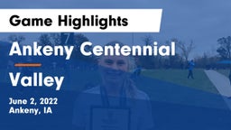 Ankeny Centennial  vs Valley  Game Highlights - June 2, 2022