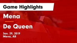 Mena  vs De Queen  Game Highlights - Jan. 29, 2019