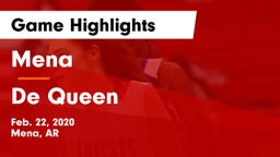 Mena  vs De Queen  Game Highlights - Feb. 22, 2020