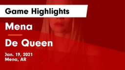 Mena  vs De Queen  Game Highlights - Jan. 19, 2021
