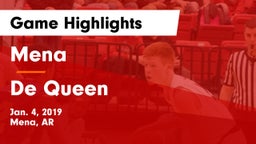 Mena  vs De Queen  Game Highlights - Jan. 4, 2019