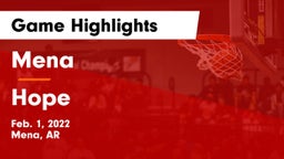 Mena  vs Hope  Game Highlights - Feb. 1, 2022