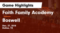 Faith Family Academy vs Boswell Game Highlights - Dec. 27, 2018