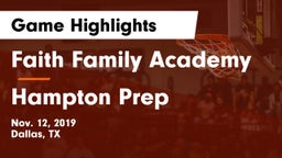 Faith Family Academy vs Hampton Prep Game Highlights - Nov. 12, 2019