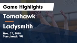 Tomahawk  vs Ladysmith  Game Highlights - Nov. 27, 2018