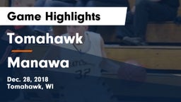 Tomahawk  vs Manawa  Game Highlights - Dec. 28, 2018