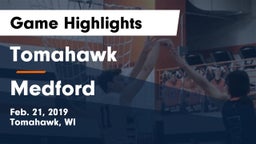 Tomahawk  vs Medford  Game Highlights - Feb. 21, 2019
