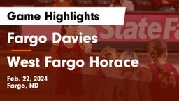 Fargo Davies  vs West Fargo Horace  Game Highlights - Feb. 22, 2024