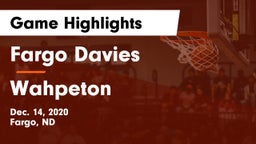 Fargo Davies  vs Wahpeton  Game Highlights - Dec. 14, 2020