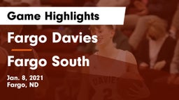 Fargo Davies  vs Fargo South  Game Highlights - Jan. 8, 2021