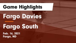Fargo Davies  vs Fargo South  Game Highlights - Feb. 16, 2021