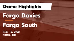 Fargo Davies  vs Fargo South  Game Highlights - Feb. 15, 2022
