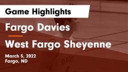Fargo Davies  vs West Fargo Sheyenne  Game Highlights - March 5, 2022