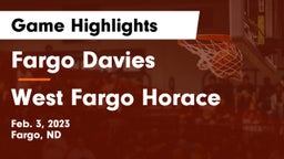 Fargo Davies  vs West Fargo Horace  Game Highlights - Feb. 3, 2023