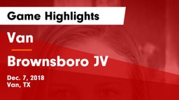 Van  vs Brownsboro JV Game Highlights - Dec. 7, 2018