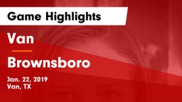 Van  vs Brownsboro  Game Highlights - Jan. 22, 2019