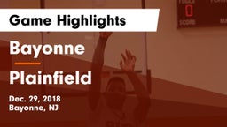 Bayonne  vs Plainfield  Game Highlights - Dec. 29, 2018