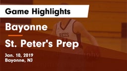 Bayonne  vs St. Peter's Prep  Game Highlights - Jan. 10, 2019