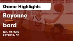 Bayonne  vs bard Game Highlights - Jan. 10, 2020