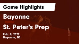 Bayonne  vs St. Peter's Prep  Game Highlights - Feb. 8, 2022