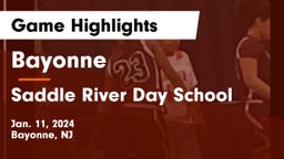 Bayonne  vs Saddle River Day School Game Highlights - Jan. 11, 2024