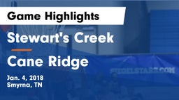 Stewart's Creek  vs Cane Ridge  Game Highlights - Jan. 4, 2018