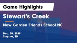 Stewart's Creek  vs New Garden Friends School NC  Game Highlights - Dec. 20, 2018