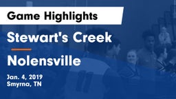 Stewart's Creek  vs Nolensville  Game Highlights - Jan. 4, 2019