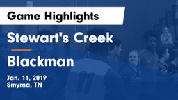 Stewart's Creek  vs Blackman  Game Highlights - Jan. 11, 2019