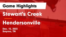 Stewart's Creek  vs Hendersonville  Game Highlights - Dec. 15, 2023