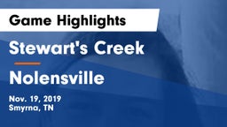 Stewart's Creek  vs Nolensville  Game Highlights - Nov. 19, 2019