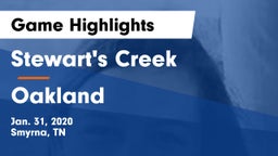 Stewart's Creek  vs Oakland  Game Highlights - Jan. 31, 2020