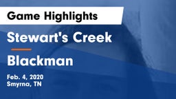 Stewart's Creek  vs Blackman  Game Highlights - Feb. 4, 2020