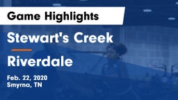 Stewart's Creek  vs Riverdale  Game Highlights - Feb. 22, 2020