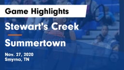 Stewart's Creek  vs Summertown  Game Highlights - Nov. 27, 2020