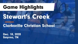 Stewart's Creek  vs Clarksville Christian School Game Highlights - Dec. 18, 2020