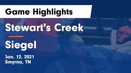 Stewart's Creek  vs Siegel  Game Highlights - Jan. 12, 2021