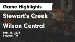 Stewart's Creek  vs Wilson Central  Game Highlights - Feb. 19, 2024