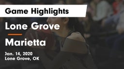 Lone Grove  vs Marietta  Game Highlights - Jan. 14, 2020