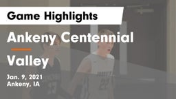 Ankeny Centennial  vs Valley  Game Highlights - Jan. 9, 2021