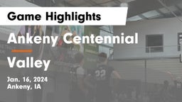 Ankeny Centennial  vs Valley  Game Highlights - Jan. 16, 2024